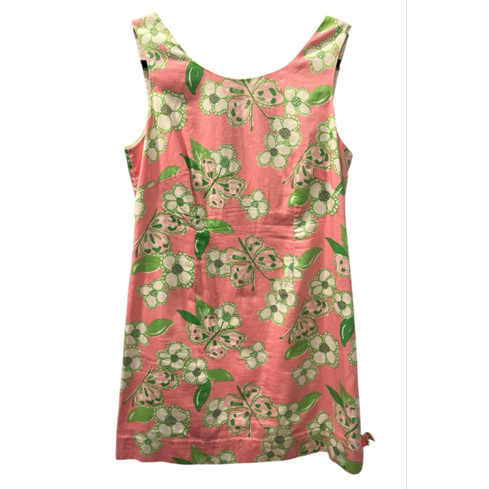 Lilly Pulitzer Nina Shift Floral Dress Sz 10 Pretty Pink Tootie Butterfly Print